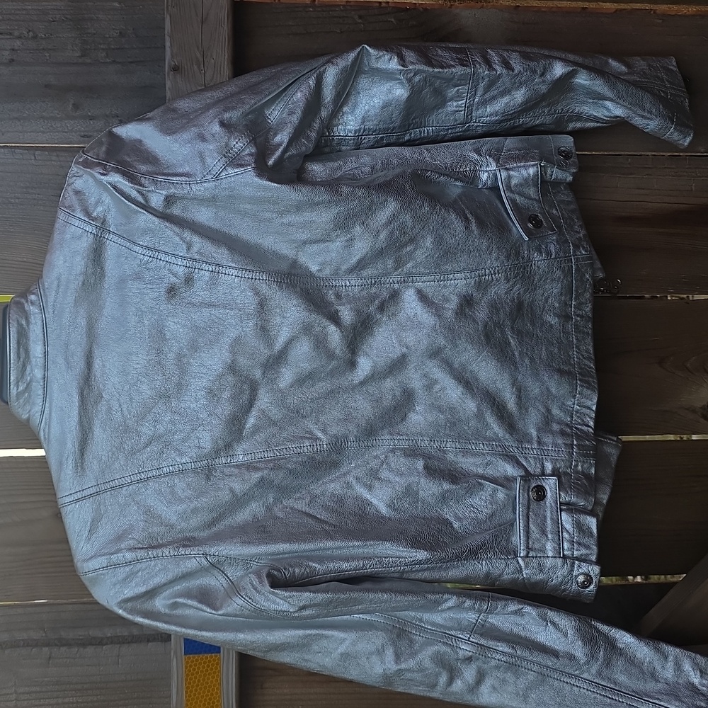 Silver Leather Jacket - image 5